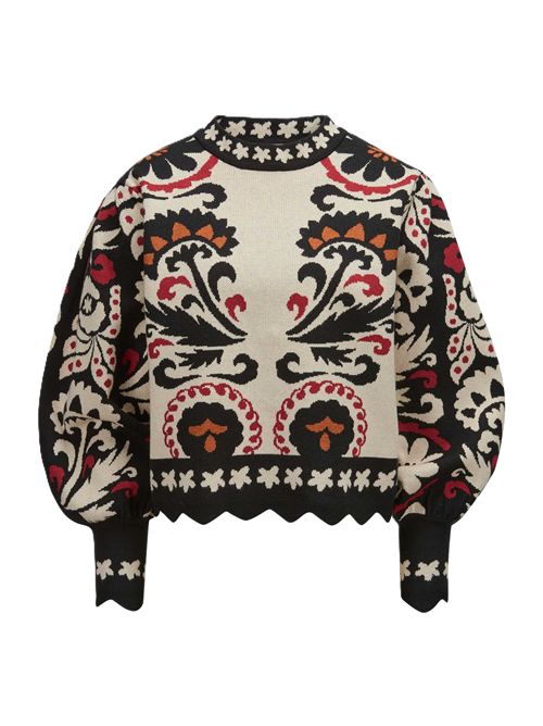 Farm Rio Winter Tapestry Sweater FARM Rio | 33990125122 WINTERTAPESTRY STRIPES